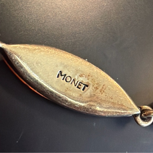 Monet Amber-Tone Marquise Link Bracelet with Sparkling Accents - Picture 4 of 4